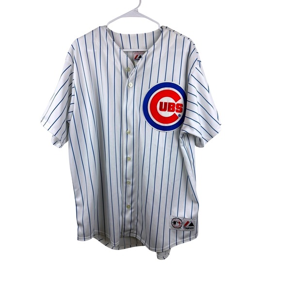 Majestic Other - Majestic Mens Chicago Cubs MLB Baseball Jersey White Blue Pinstripe XL 6400